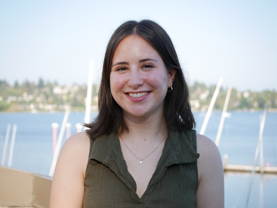 Adeline Braverman smiling near open water