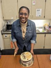 Photo of Alicia with cake