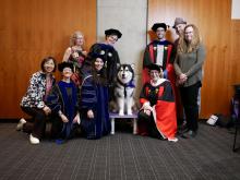 Photo of Linguistics Faculty with Dubs