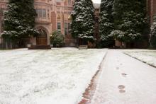 photo of UW campus with snow