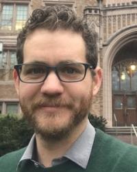 Ryan Georgi in front of Guggenheim Hall